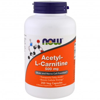 Ацетил-L-Карнитин NOW FOODS Acetyl-L-Carnitine 500 мг 200 вегетарианских капсул Ацетил-L-Карнитин NOW FOODS Acetyl-L-Carnitine 500 мг 200 вегетарианских капсул