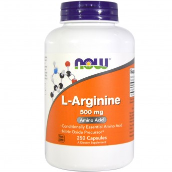 Аминокислота L‑Аргинин L-Arginine NOW FOODS 500 мг, 250 капсул Аминокислота L‑Аргинин L-Arginine NOW FOODS 500 мг, 250 капсул