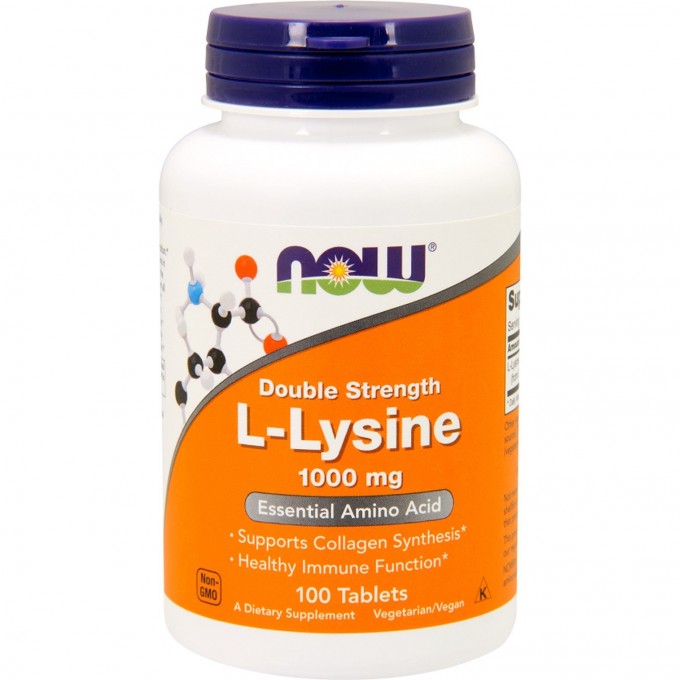 Аминокислота NOW FOODS L-LYSINE, 1000 мг, 100 таблеток NS29577