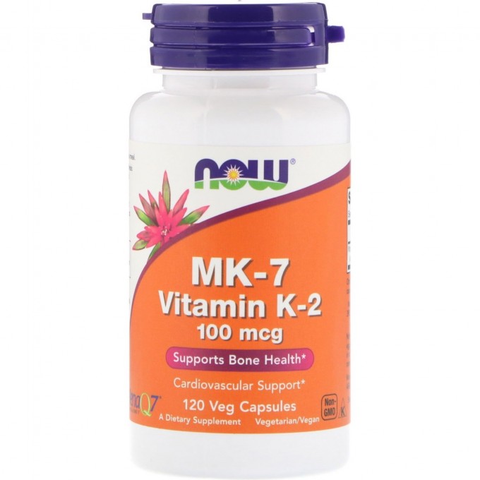 БАД NOW FOODS MK-7 Менахинон, витамин K-2, 100 мкг, 120 капсул NS*0993 БАД NOW FOODS MK-7 Менахинон, витамин K-2, 100 мкг, 120 капсул NS*0993