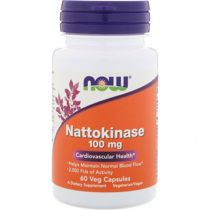 БАД сердечно-сосудистые NOW Nattokinase, Наттокиназа 100 мг - 60 капсул NS3140 БАД сердечно-сосудистые NOW Nattokinase, Наттокиназа 100 мг - 60 капсул NS3140