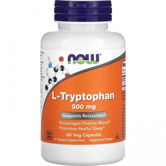 Биологически активная добавка NOW FOODS L-TRYPTOPHAN (Триптофан), 500 мг - 60 капсул NS0166 Биологически активная добавка NOW FOODS L-TRYPTOPHAN (Триптофан), 500 мг - 60 капсул NS0166