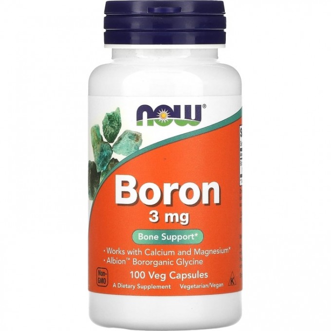 Бор NOW BORON, 3мг, 100 капсул NS1410 Бор NOW BORON, 3мг, 100 капсул NS1410