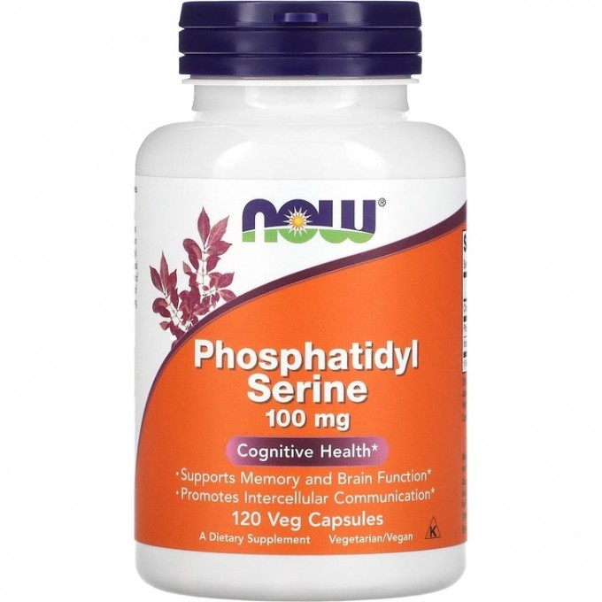 Фосфатидилсерин NOW FOODS PHOSPHATIDYL SERINE 100 мг, 120 вегетарианских капсул NS2381 Фосфатидилсерин NOW FOODS PHOSPHATIDYL SERINE 100 мг, 120 вегетарианских капсул NS2381