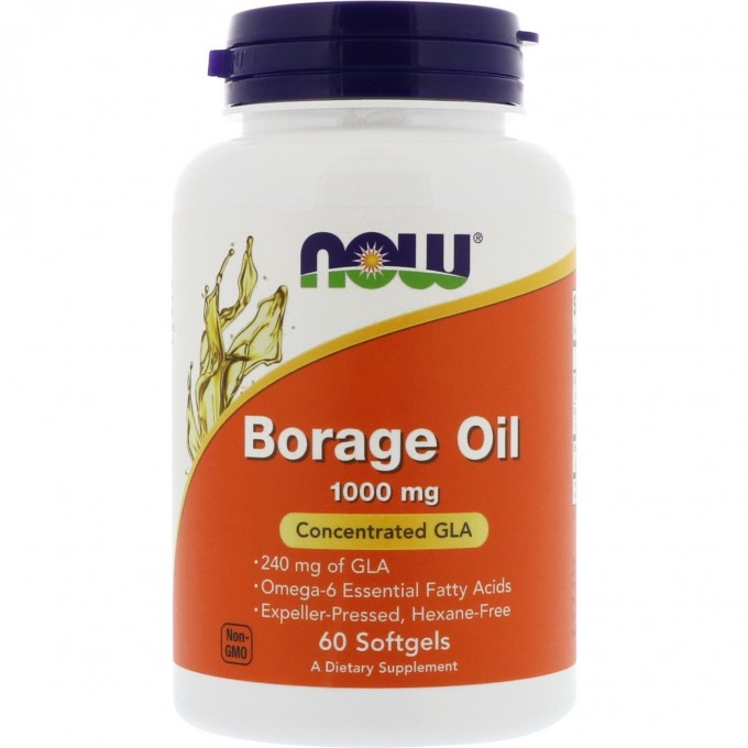 Гамма-Линолевая Кислота NOW FOODS Borage Oil, 1000 мг - 60 капсул NS31746
