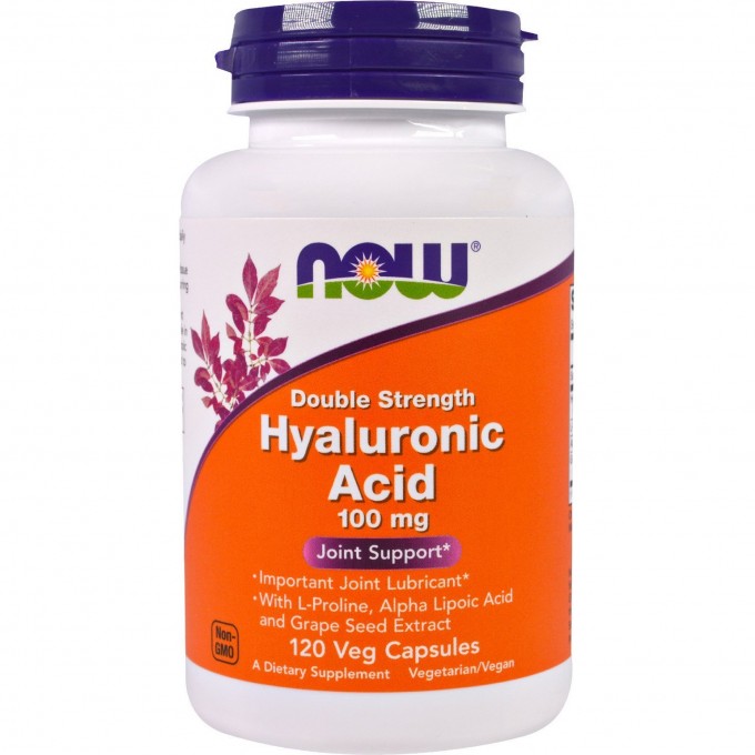 Гиалуроновая кислота с пролином.NOW Hyaluronic Acid,100 мг - 120 капсул NS3151 Гиалуроновая кислота с пролином.NOW Hyaluronic Acid,100 мг - 120 капсул NS3151