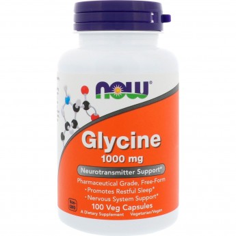 Глицин NOW FOODS GLYCINE, 1000 мг, 100 капсул