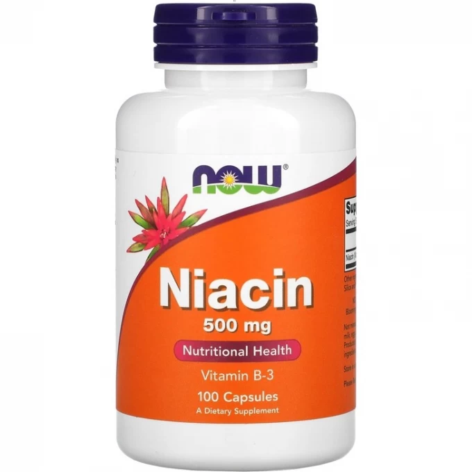 Клеточный энергетик NOW FOODS NIACIN, 500 mg, 100 Capsules NS*0481