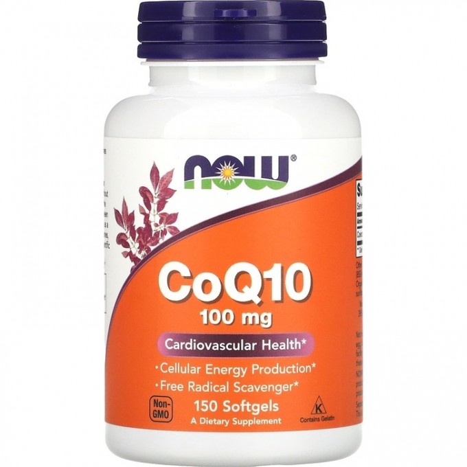 Кофермент NOW FOODS Q10, Нау CoQ-10 100 mg, Для сердца и сосудов, 50 кап NS3208 Кофермент NOW FOODS Q10, Нау CoQ-10 100 mg, Для сердца и сосудов, 50 кап NS3208