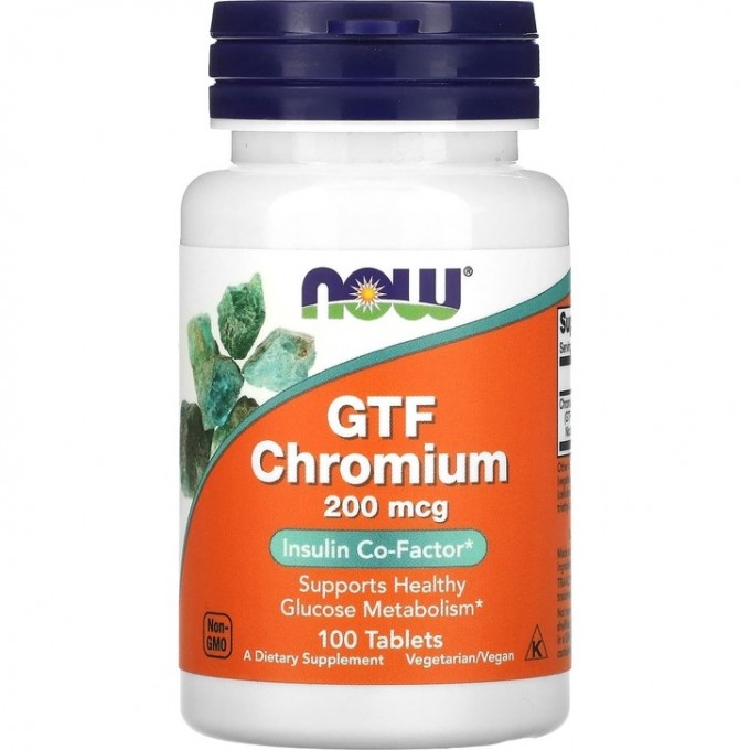 Минерал NOW Chromium GTF, 200 мкг - 100 таблеток NS32600