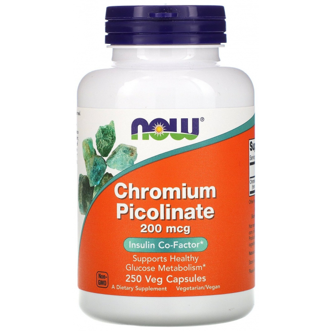 Минералы NOW FOODS CHROMIUM PICOLINATE 200mcg 250 капсул NS7819