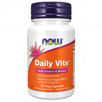 Мультивитамины NOW FOODS NOW, DAILY VITS WITH FRUIT & VEGGIE BLEND, LUTEIN AND LYCOPENE 30 капсул