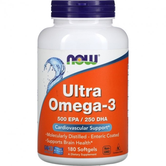Омега NOW FOODS ULTRA OMEGA-3D, 180 капсул NS1664 Омега NOW FOODS ULTRA OMEGA-3D, 180 капсул NS1664