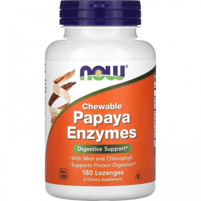 Папайя NOW FOODS PAPAYA ENZYMES, 180 таблеток NS2970 Папайя NOW FOODS PAPAYA ENZYMES, 180 таблеток NS2970