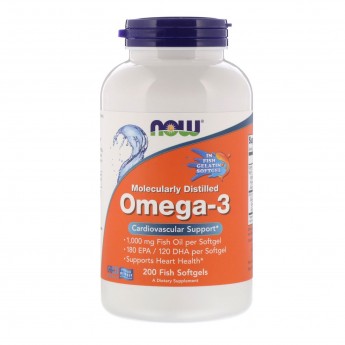Рыбий жир NOW FOODS OMEGA-3, 1000 мг - 200 капсул Рыбий жир NOW FOODS OMEGA-3, 1000 мг - 200 капсул