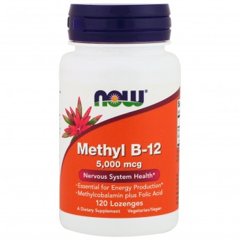 Витамин Б-12 NOW FOODS Methyl B-12 5000mcg, 120 пастилок Витамин Б-12 NOW FOODS Methyl B-12 5000mcg, 120 пастилок