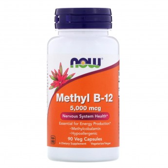 Витамин Б-12 NOW FOODS Methyl Vitamin B-12 5000mcg, Methylcobalamin, 90 капсул Витамин Б-12 NOW FOODS Methyl Vitamin B-12 5000mcg, Methylcobalamin, 90 капсул