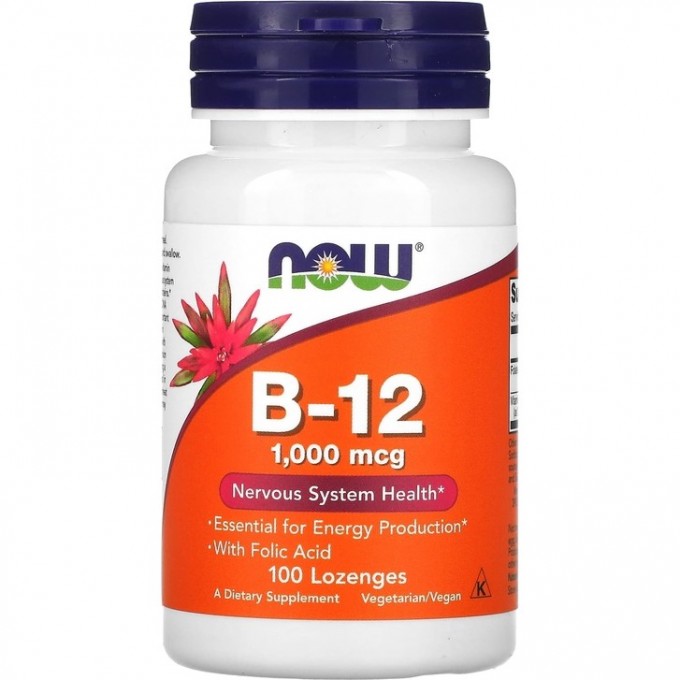 Витамин NOW FOODS B-12, 100 мкг, 100 капсул NS0447 Витамин NOW FOODS B-12, 100 мкг, 100 капсул NS0447